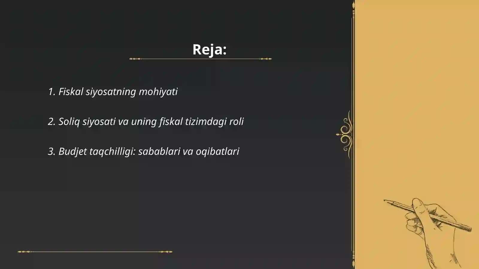 Fiskal siyosatdagi soliq qarz va xarajatlarning budjet balansi 2