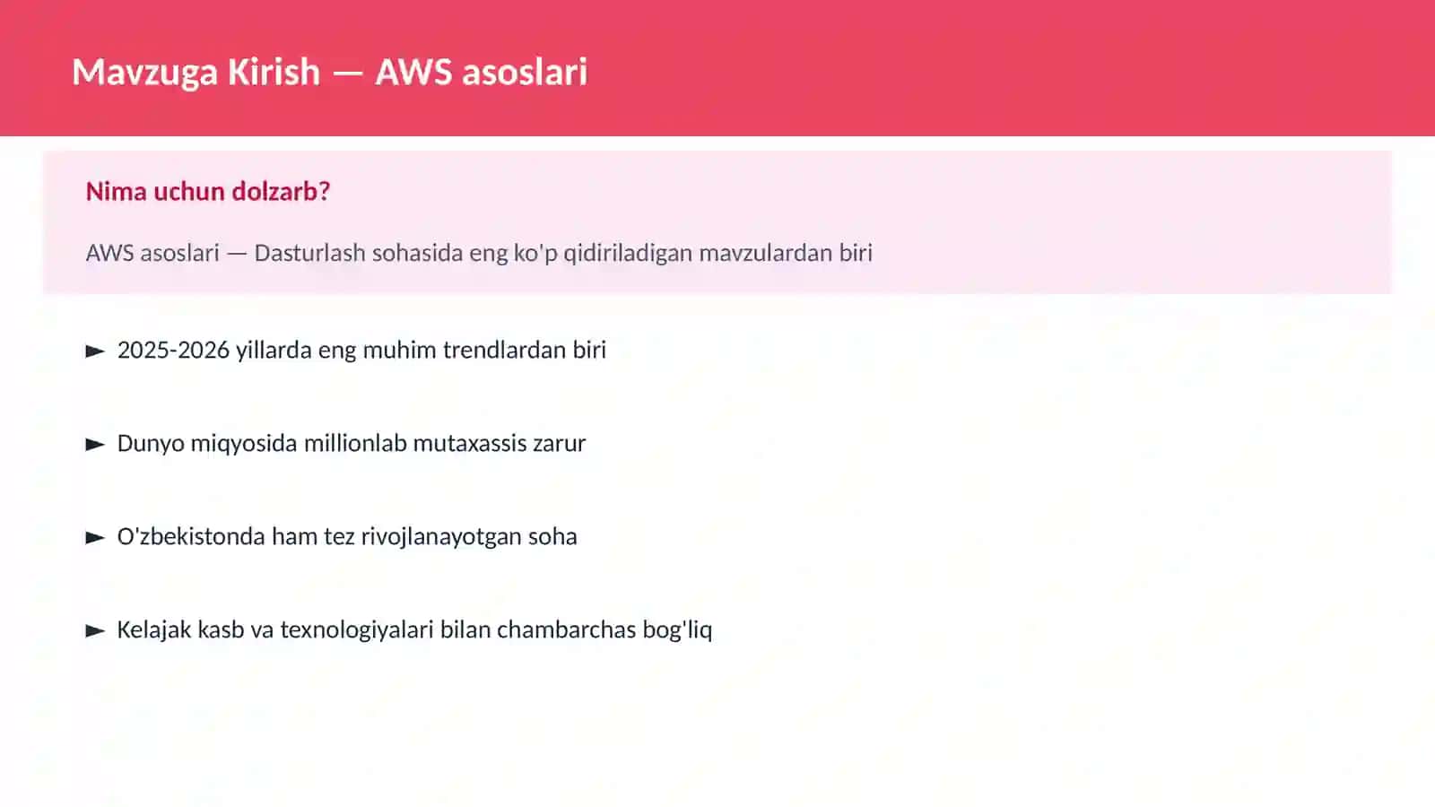 AWS asoslari 2