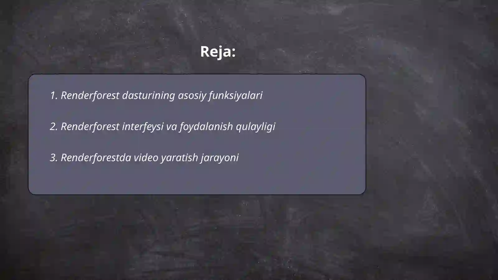 Renderforest dasturi haqida maʼlumot 2