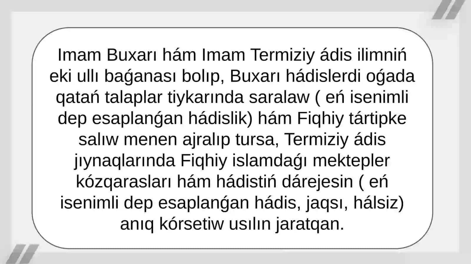 Imam Buxoriyhám Imom Termiziyhádisilimine qosqan ùleslerin salıstırıwan analizi 2