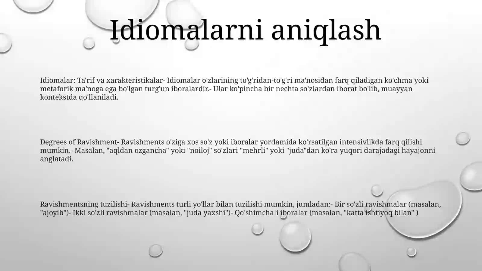 Ravishning TaʼRifi Leksik Grammatik Xususiyatlari MaʼNo Guruhlari.Ravishlarda Daraja, Ravishlarning Yasalishi Va Tuzilishi 2