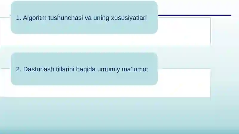 Algoritmlashtirish va dasturlash asoslari 2