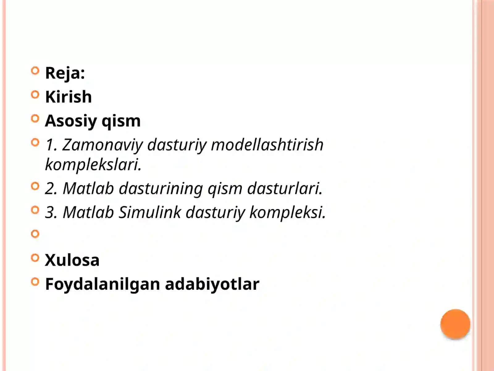 Muhandislik SIMULINK 2