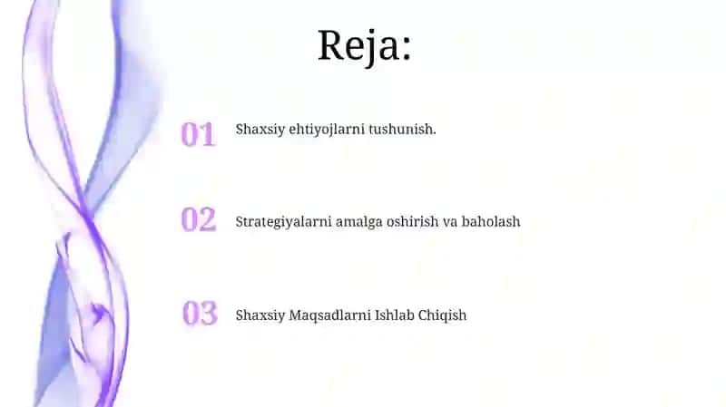 Shaxsiy Ehtiyojlarni Tushunish 2