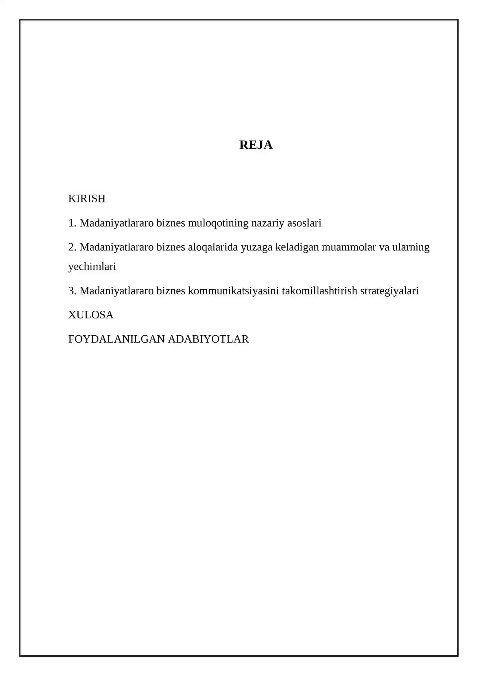 Madanyatlararo biznes kamunikatsiyasi 2