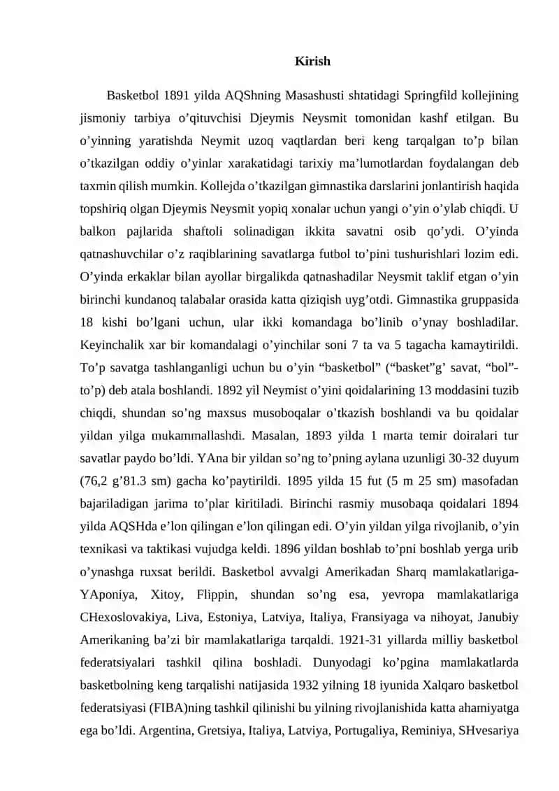 Basketbol texnikasini oʻrgatish uslubiyoti 2
