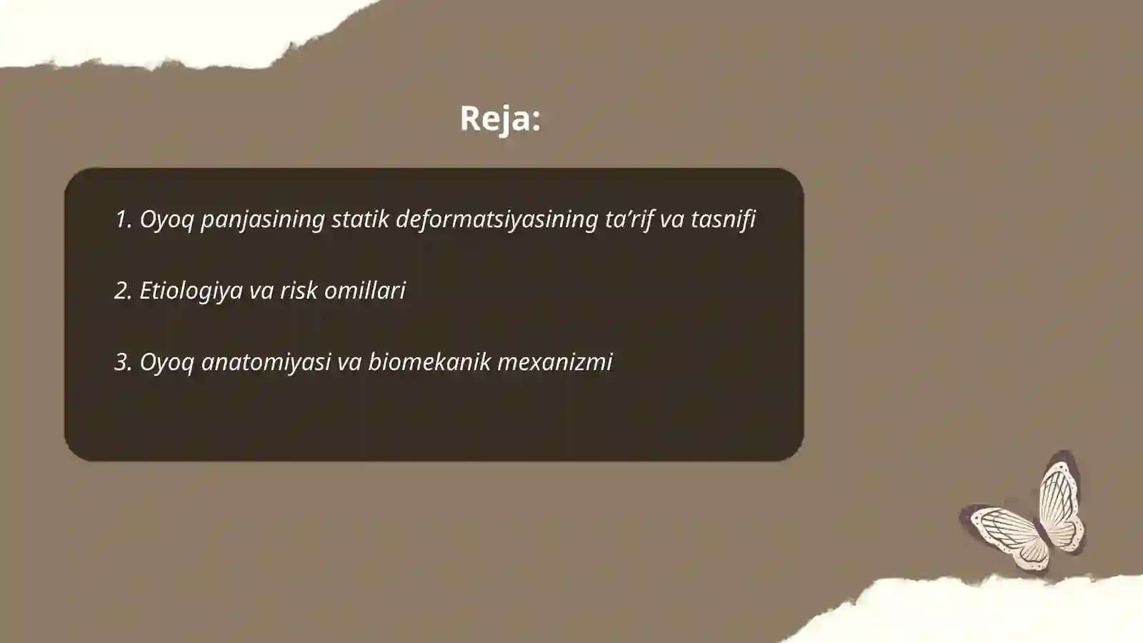 Oyoq panjasining statik deformatsiyasi 2
