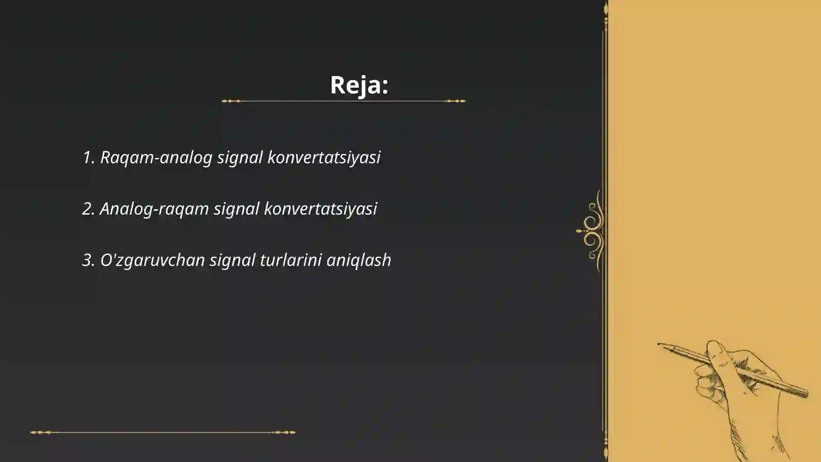 Raqam-analog va analog -raqam signallarni ózgartirish usullari ishlash prinsipi 2