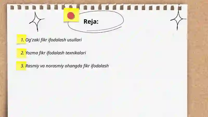 Og'zaki fikr ifodalash usullari 2