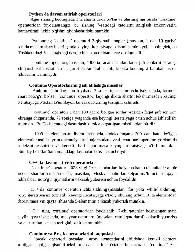 Davom ettirish operatorlari 2