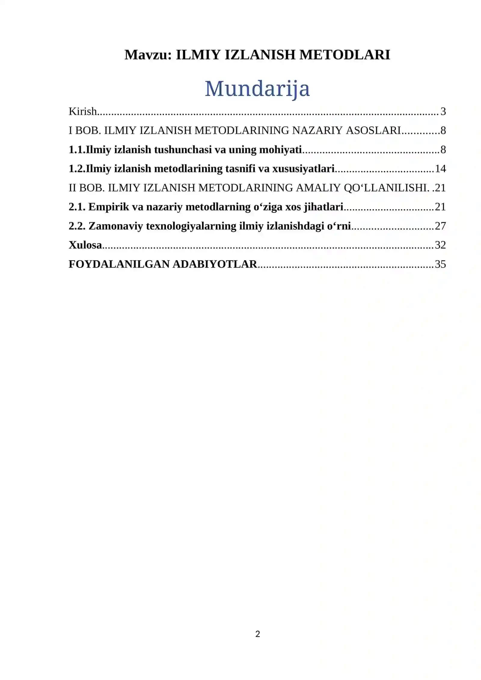 ILMIY IZLANISH METODLARI 2