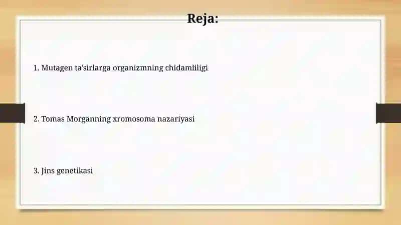 Organizmning mutagen ta'siriga chidamliligi 2