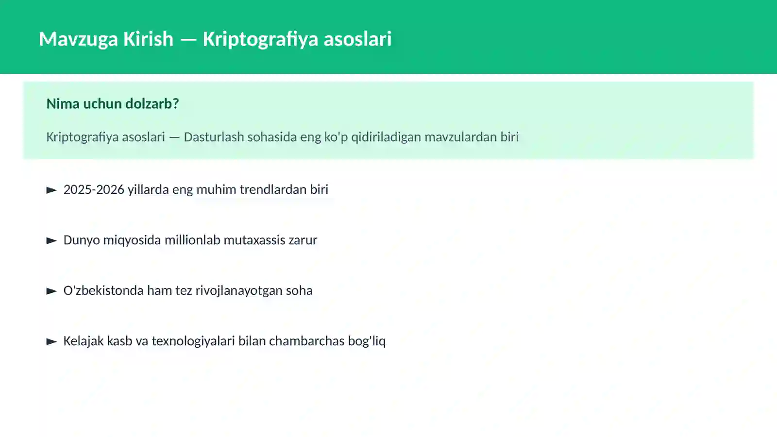 Kriptografiya asoslari 2