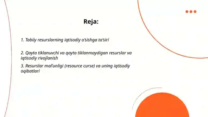 Tabiiy resurslar va iqtisodiy oʻsish 2