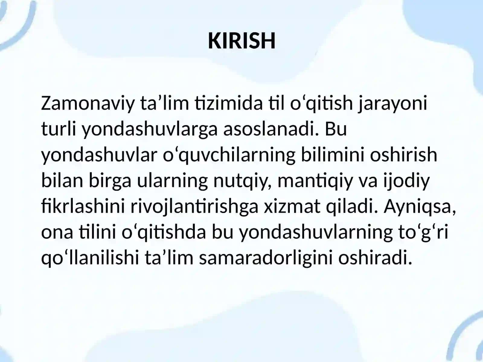 TIL O‘QITISHDAGI YONDASHUVLARNING ONA TILINI O‘QITISHGA XOSLANISHI 2