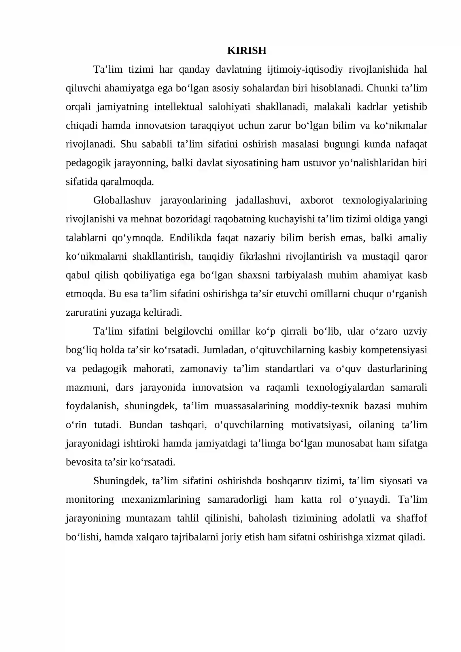 Ta’lim sifatini oshirish omillar 2