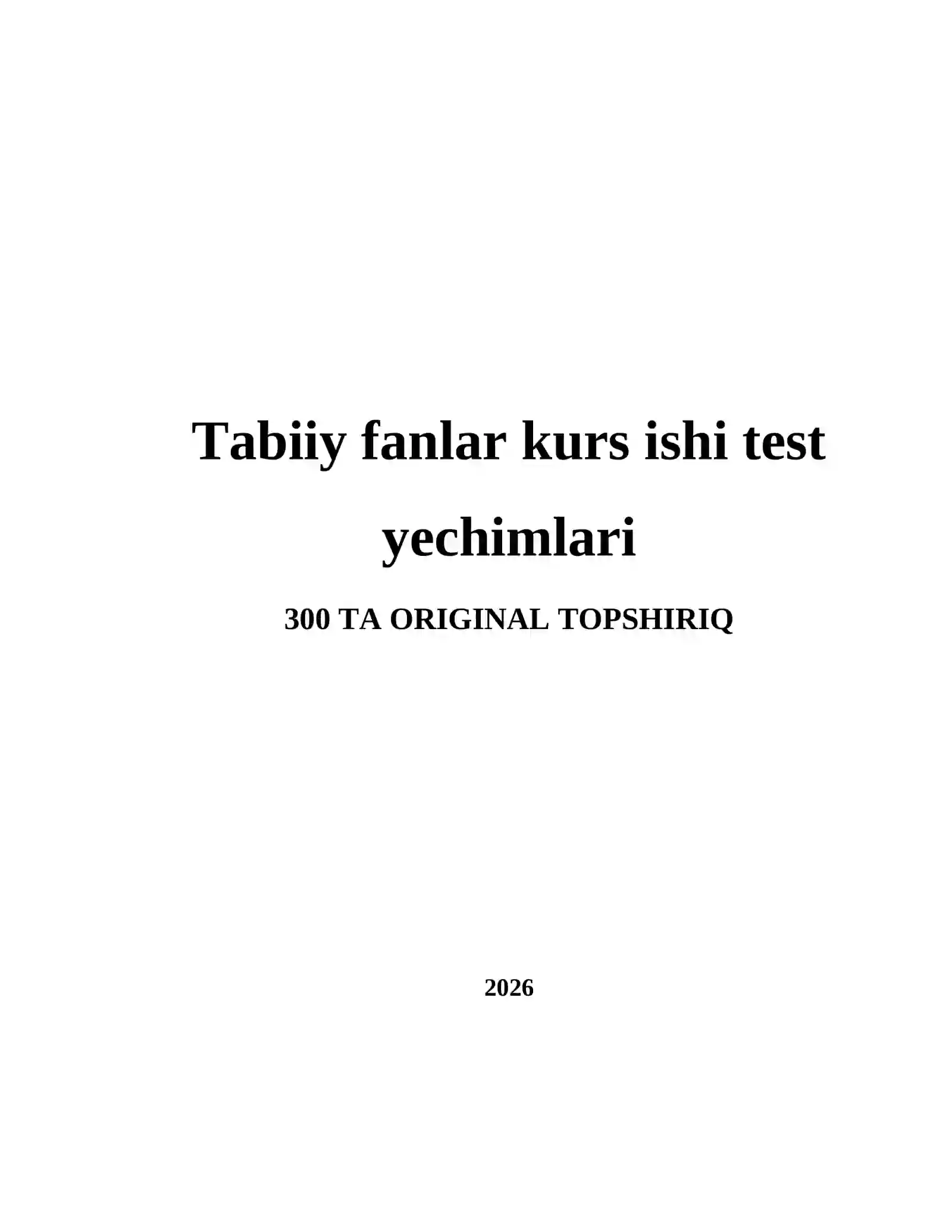 Topshiriqlar BIOLOGIYA 2