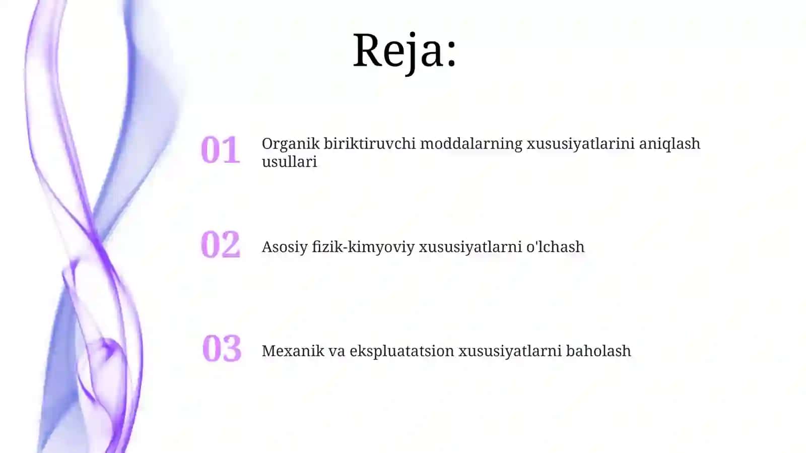 Organik bog'lovchi materiallarning xossalarini aniqlash usullari 2