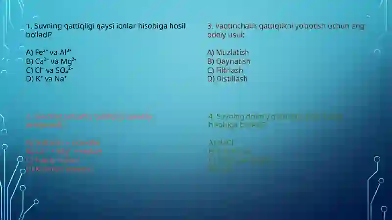 Kimyo Mustaqil ishtest 2