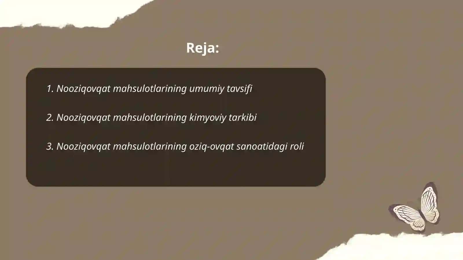 Nooziqovqat mahsulotlarini tasnifi 2