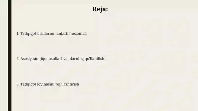 Biznesni tadqiq etish usullari 2