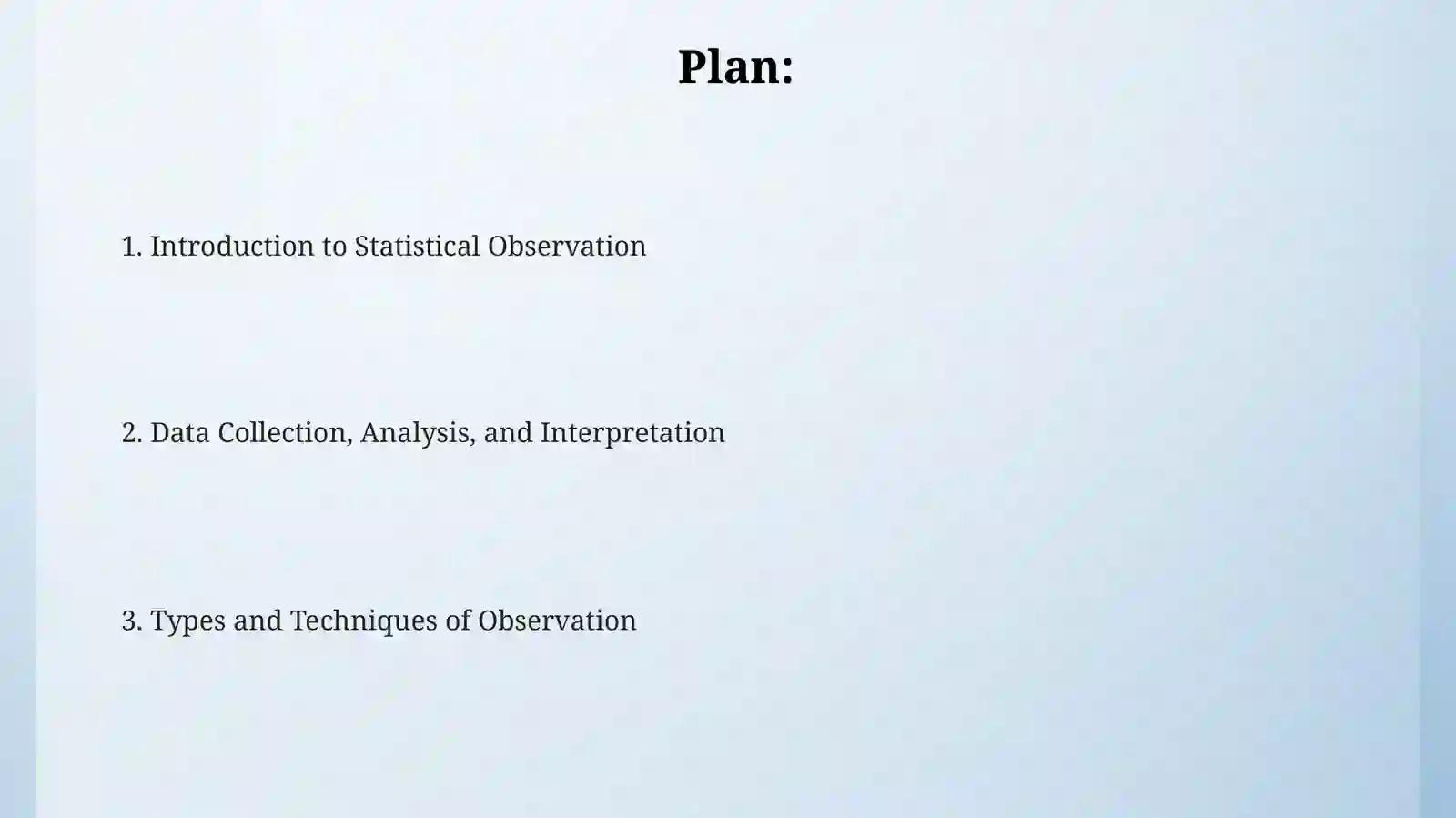 Statistical observation method 2