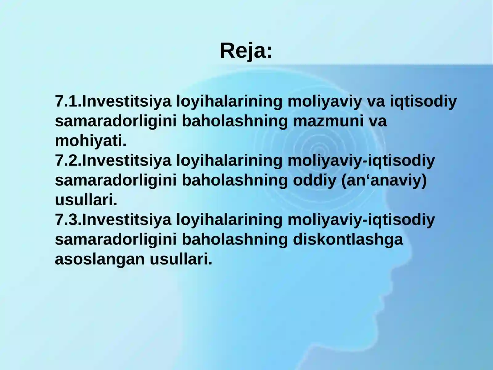 Investitsiya loyihalarining moliyaviy va iqtisodiy samaradorligini baholash 2