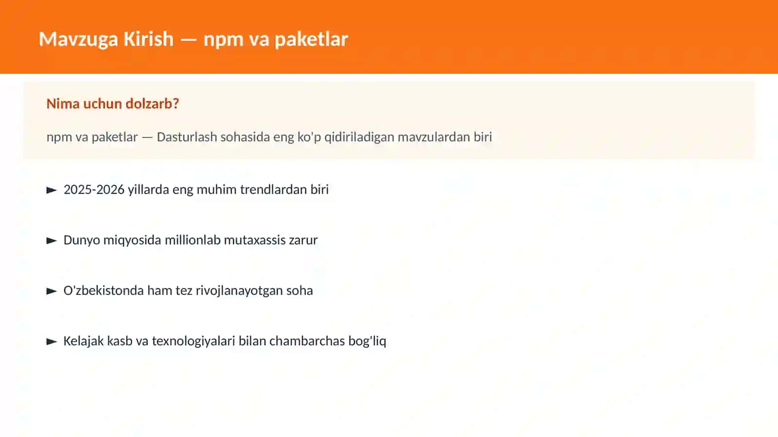 npm va paketlar 2