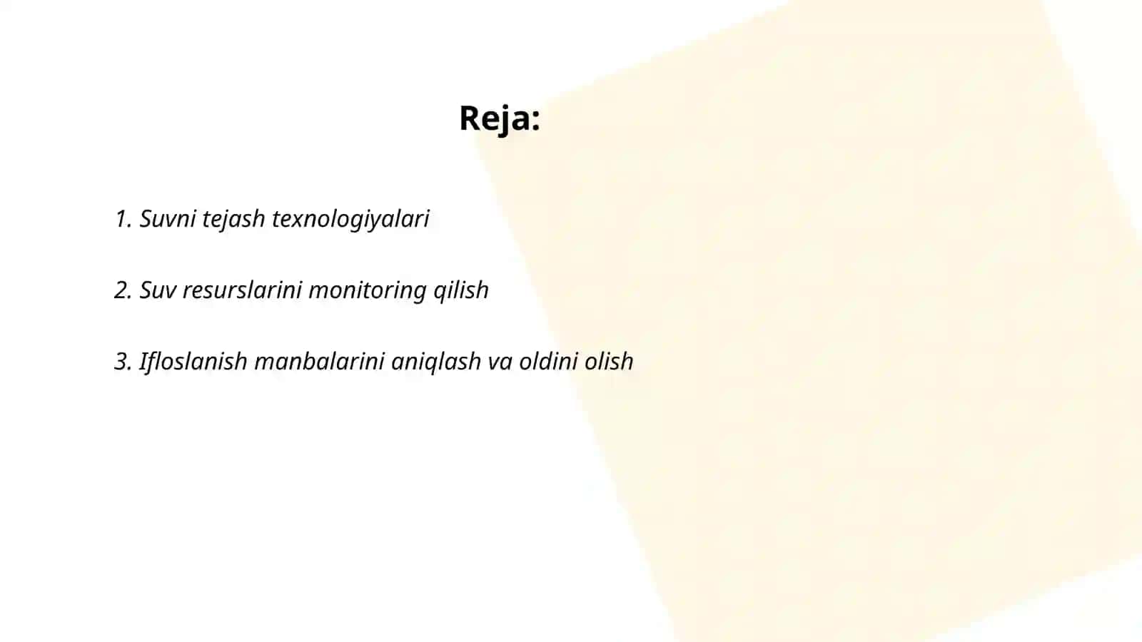 Suvni tejash texnologiyalari 2