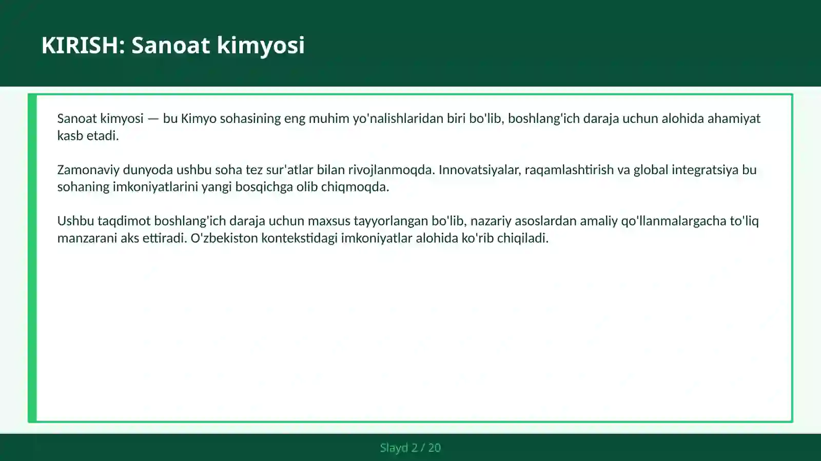 Sanoat kimyosi 2