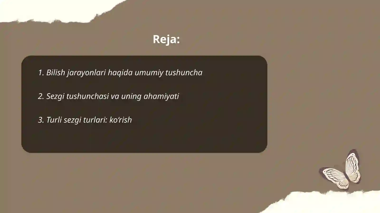 Bilish jarayonlari.Sezgi va idrok haqida 2