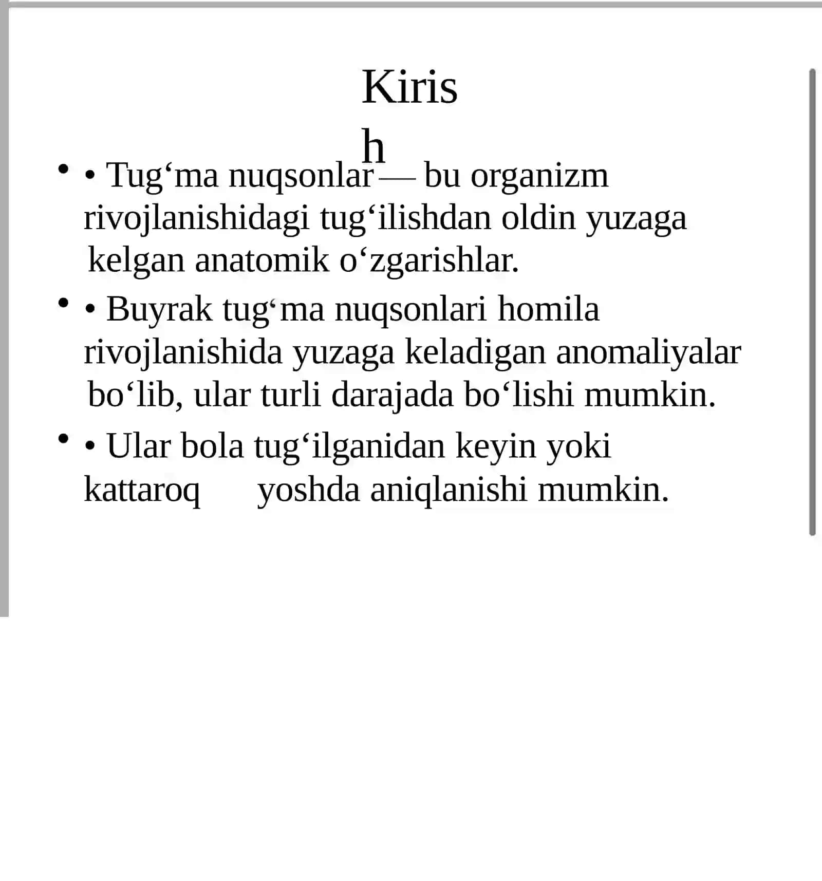 Buyrak tug‘ma nuqsonlari 2