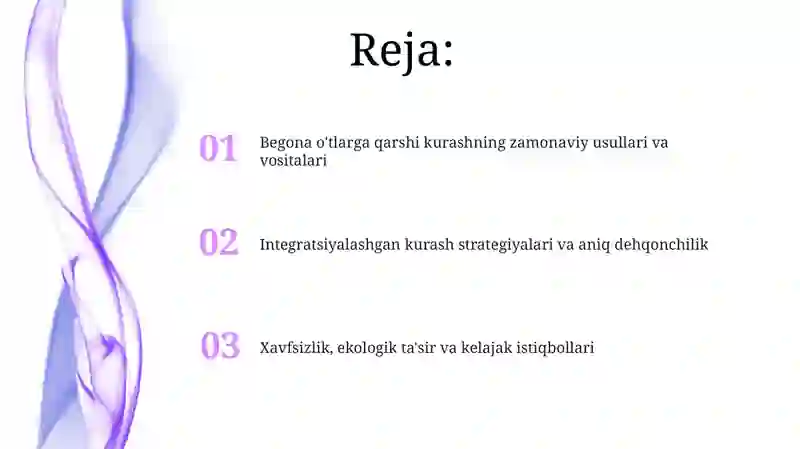 Begona o'tlarga qarshi kurashning zamonaviy usullari va vositalari 2