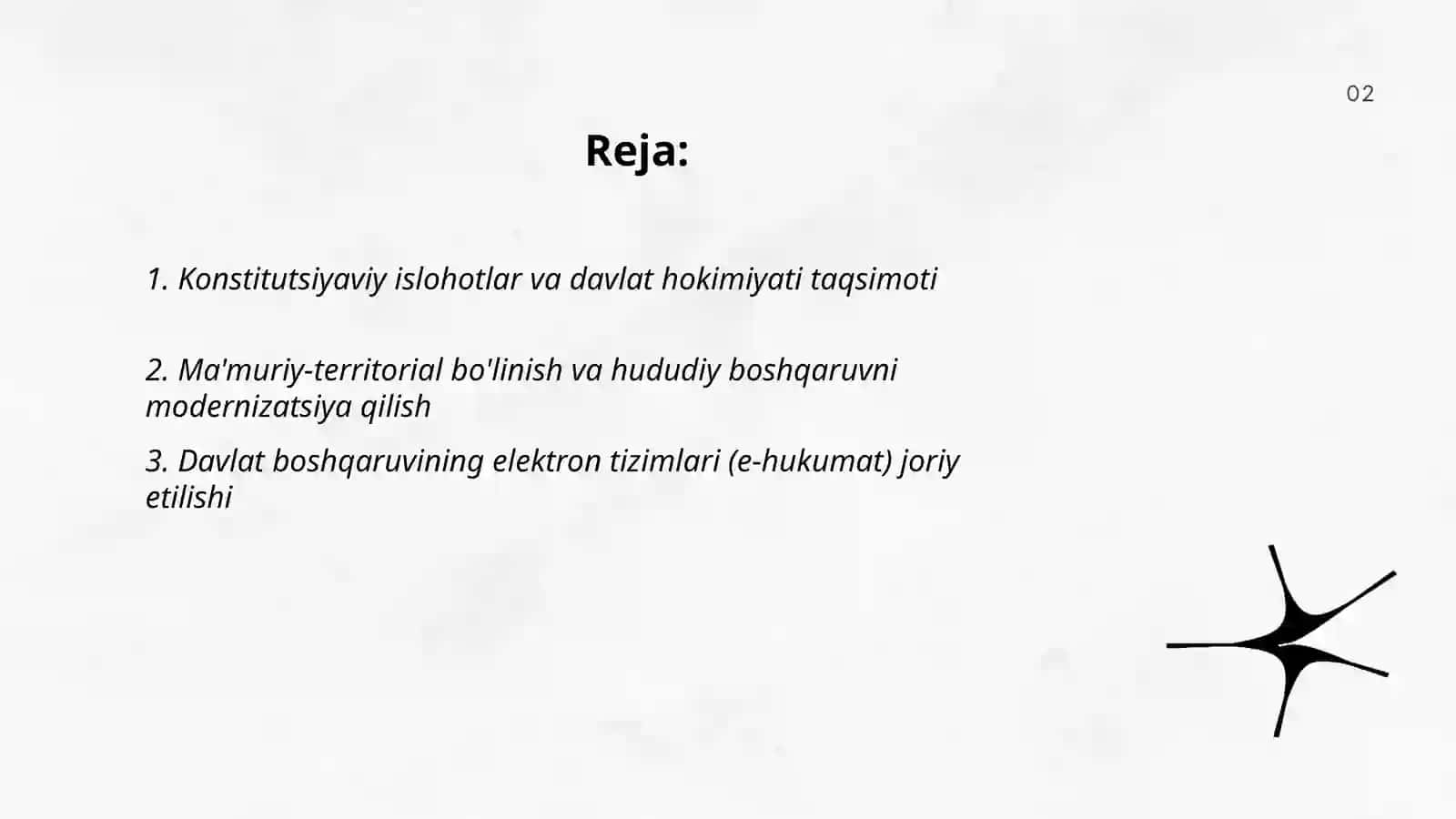 Islohotlar va davlat boshqaruvining modernizatsiyasi 2