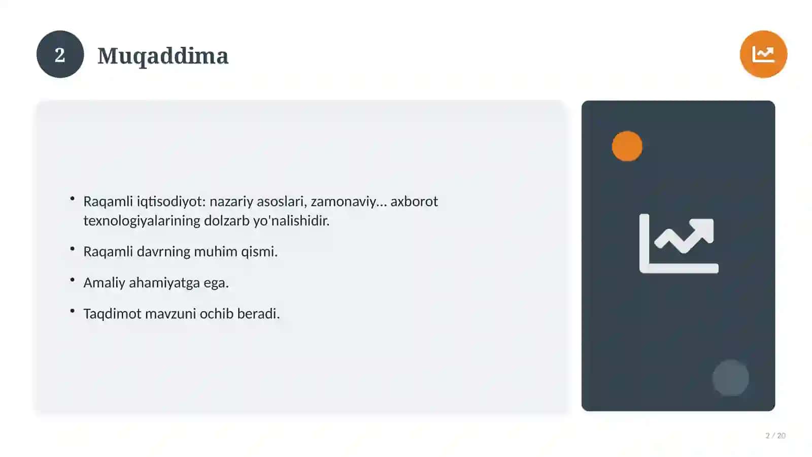 Raqamli iqtisodiyot: nazariy asoslari, zamonaviy yondashuvda (Amaliyot hisoboti) 2