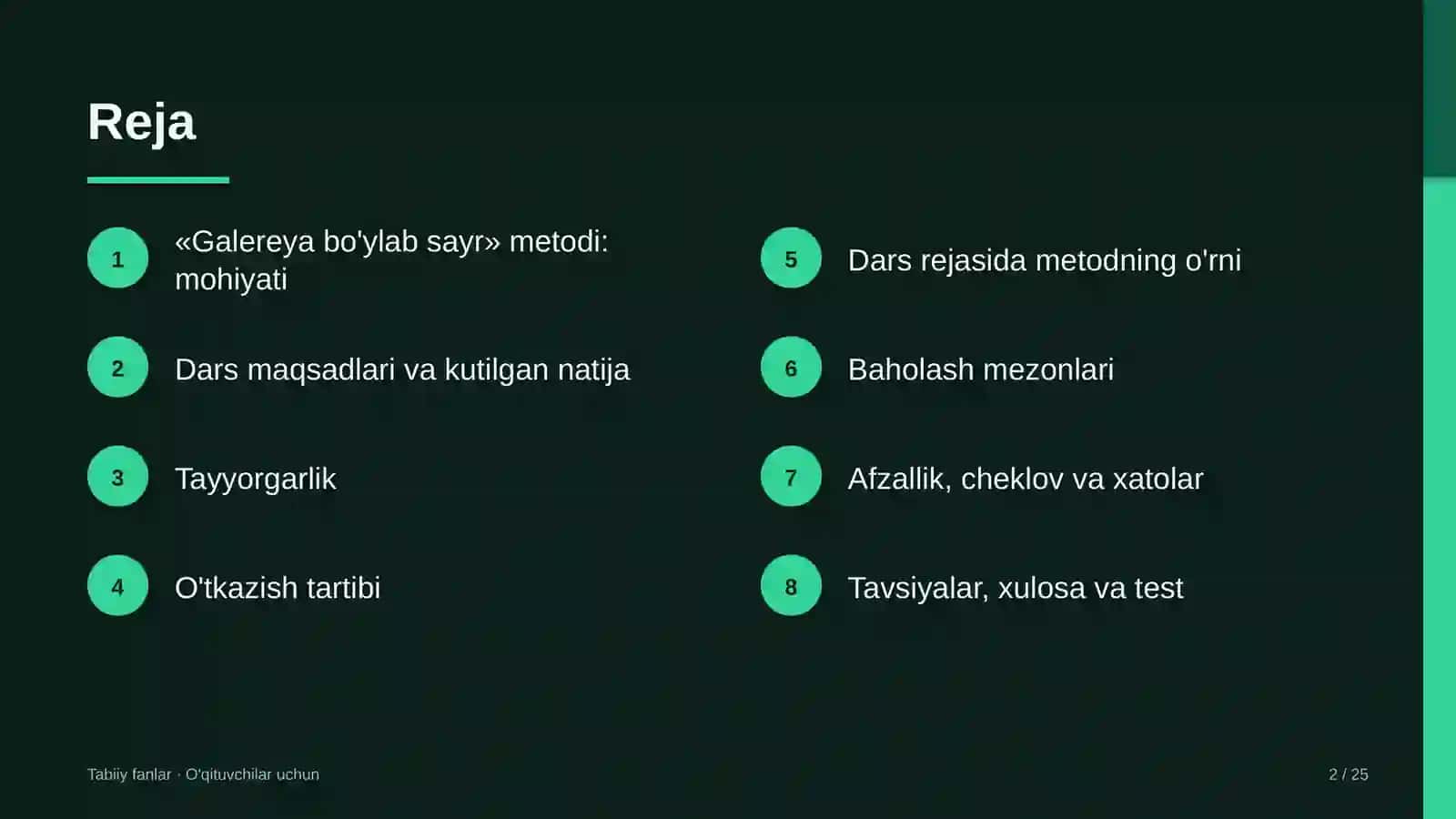 tabiiy fanlar darslarida galereya bo'ylab sayr metodidan foydalanish 6634 2