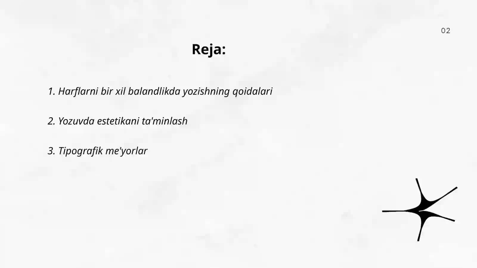 Harflarni bir xil balandlikda yozish 2