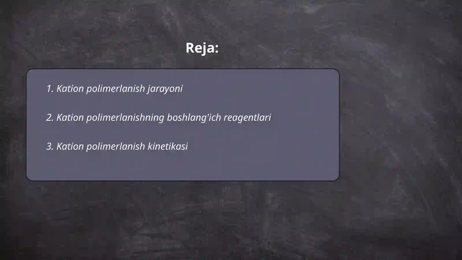 Ionli polimerlanish turlari 2
