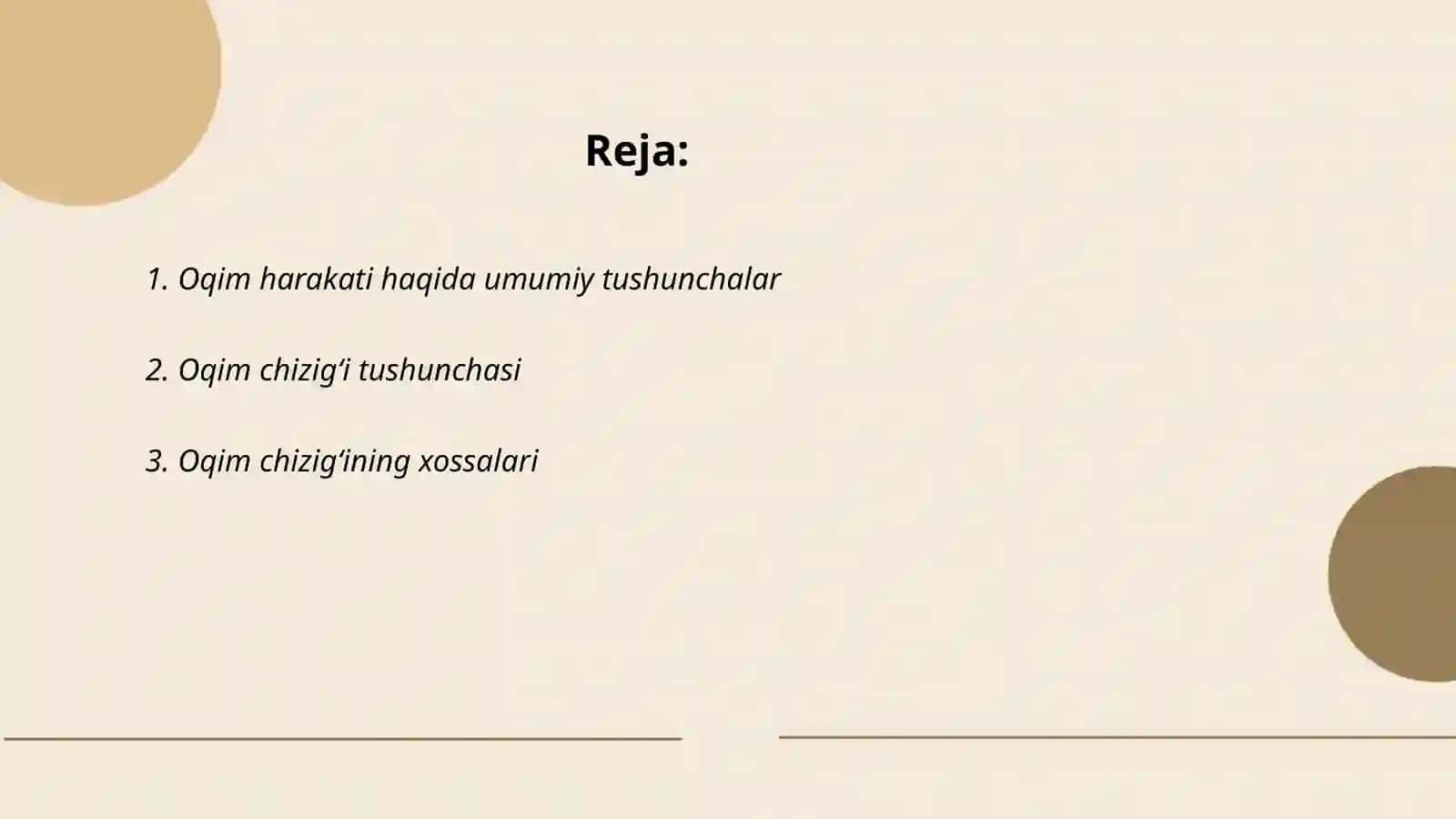 Oqim harakati haqida umumiy tushunchalar 2