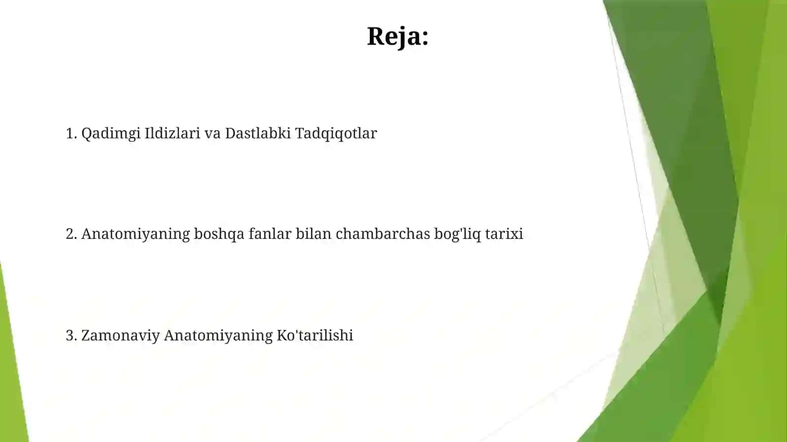 Anatomiyafanining rivojlanishi tarixi va boshqa fanlar bilan aloqasi 2