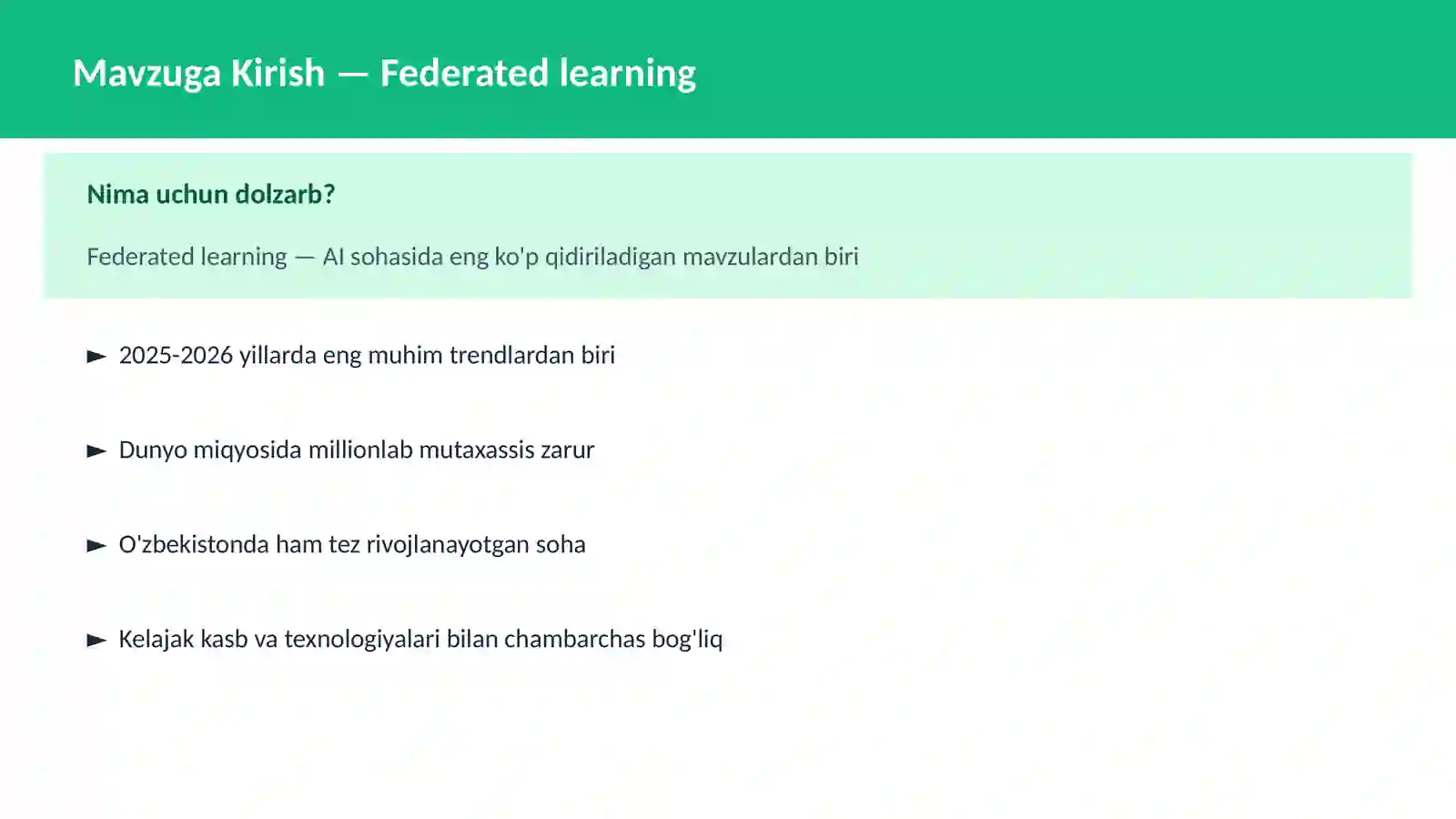AI | DEEP LEARNING VA NEYRON TARMOQLAR 2