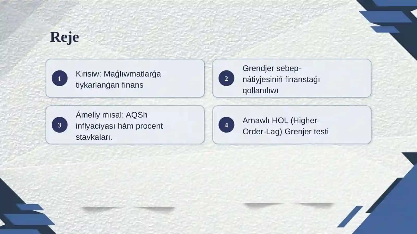 Grenjer (Granger) sebep-nátiyje testi elementleri 2