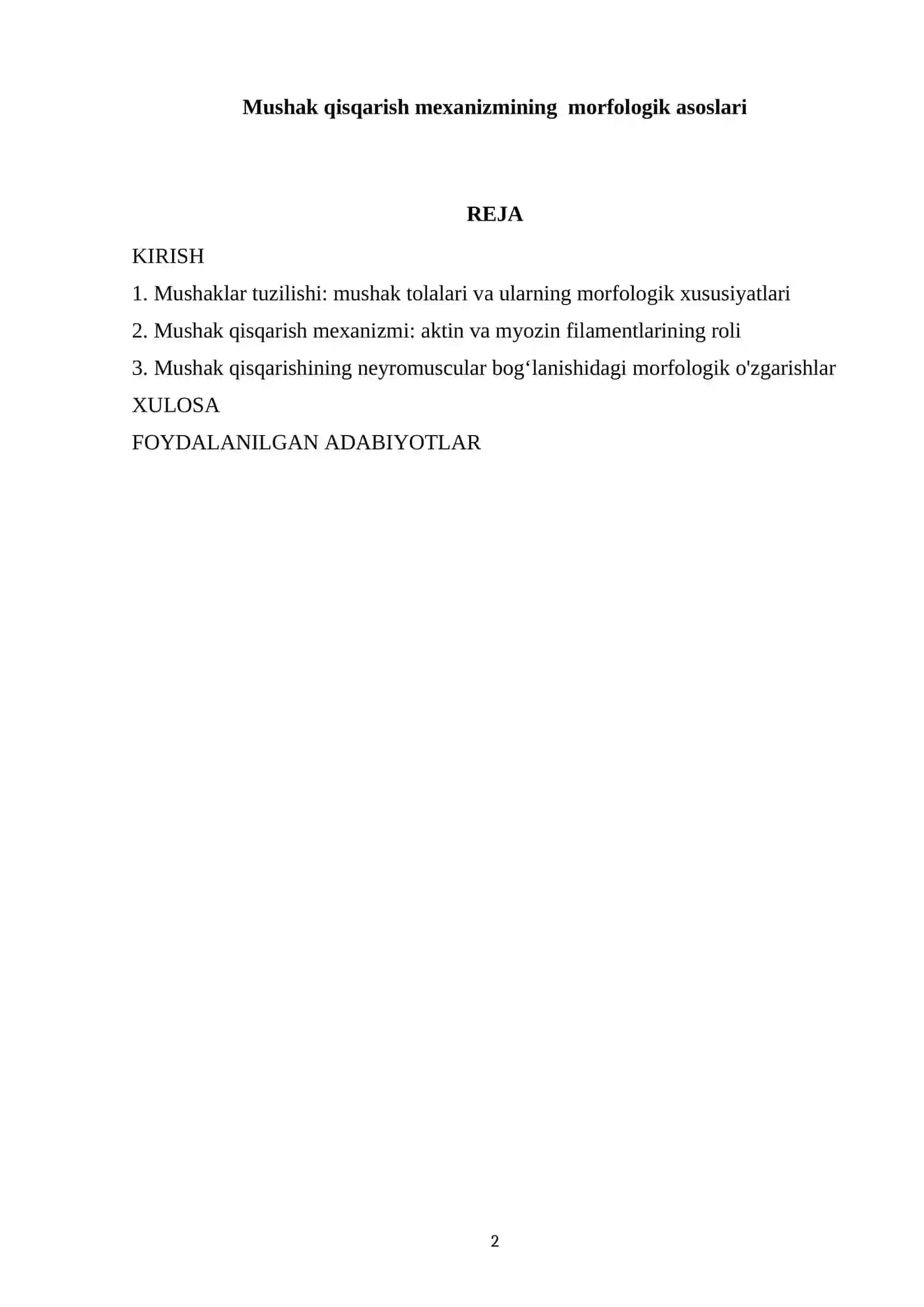 Mushak qisqarish mexanizmining morfologik asoslari 2