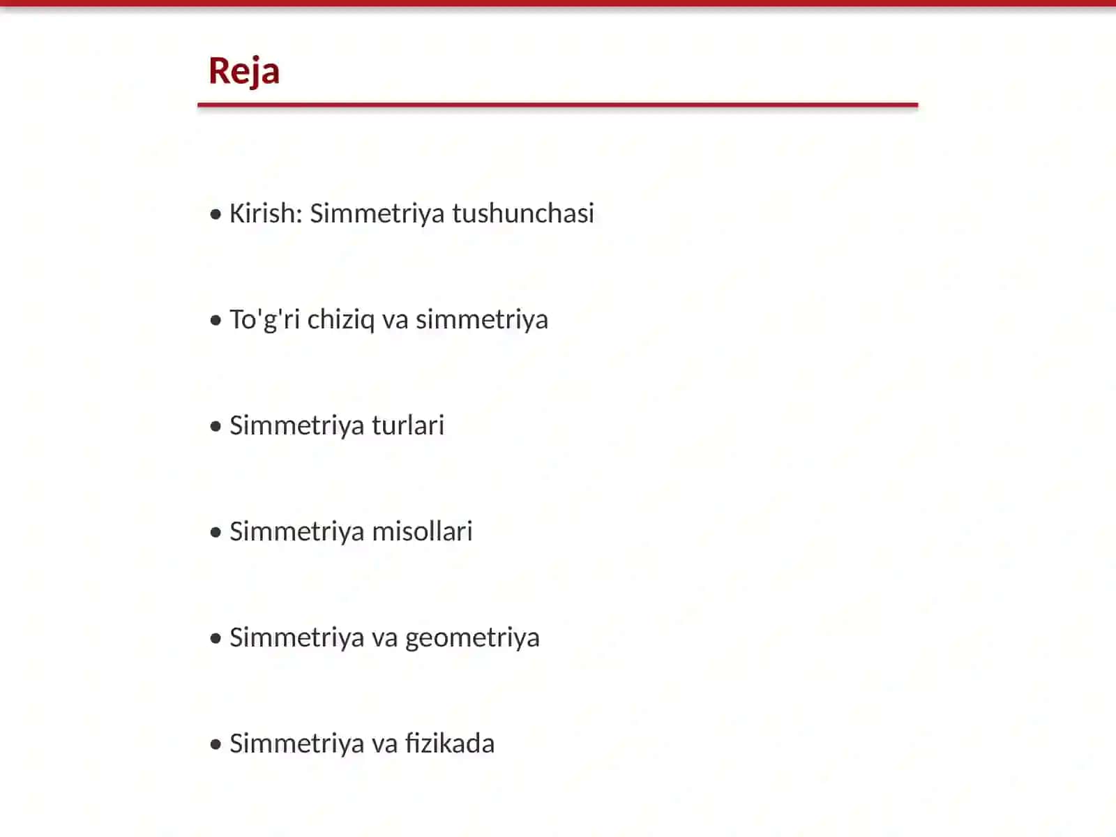 To'g'ri chiziqqa nisbatan simmetriya 2