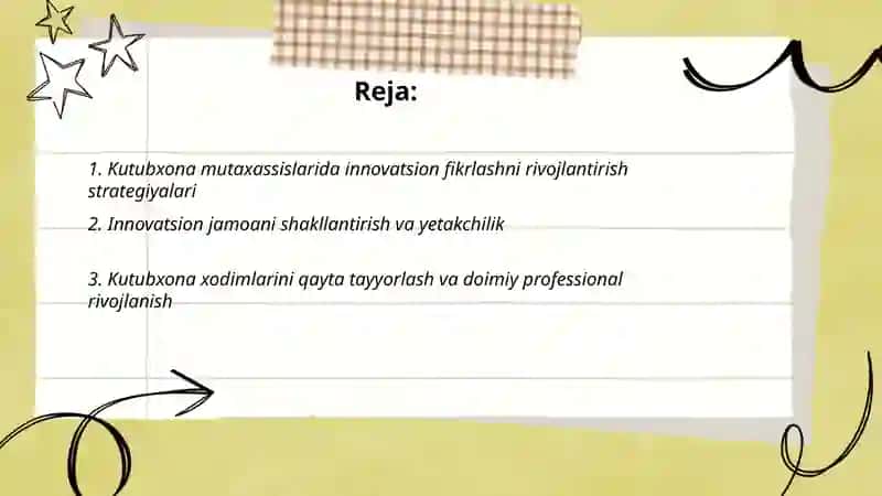 Kutubxona mutaxasislarida innovatsion fikrlashni rivojlantirish strategiyalari 2