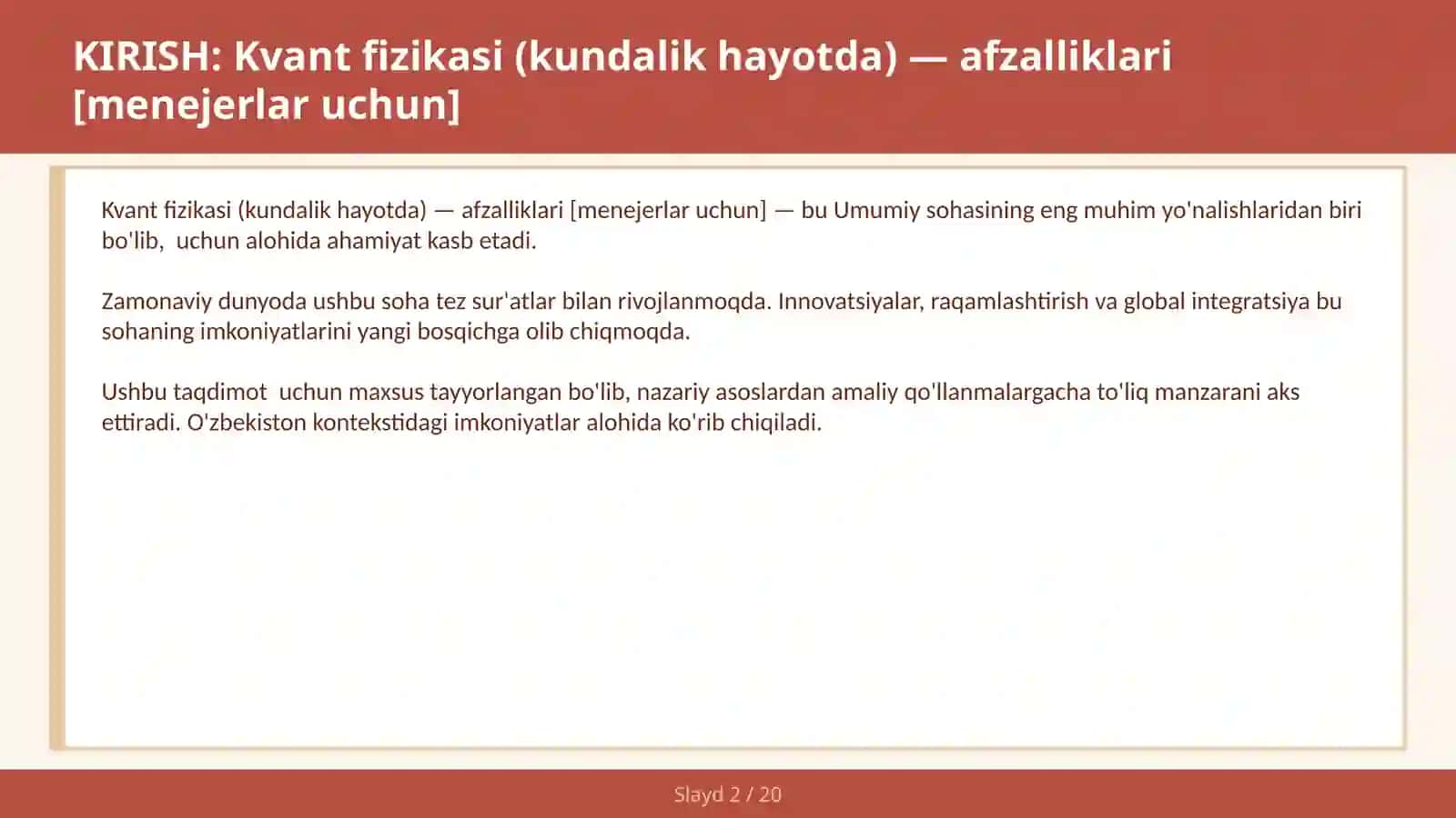 Kvant fizikasi (kundalik hayotda) — afzalliklari [menejerlar uchun] 2