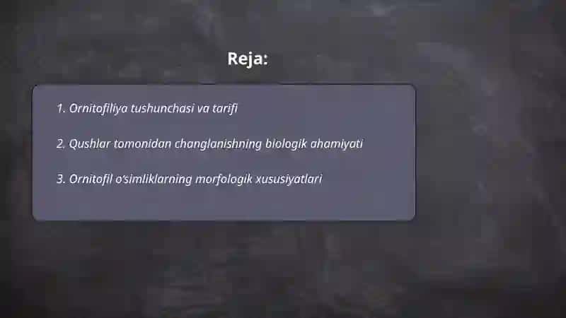 Ornitofiliya tushunchasi va tarifi 2
