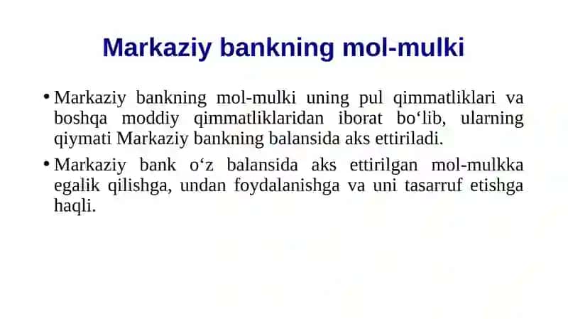 Markaziybank faoliyatining asosiy maqsadlari 2