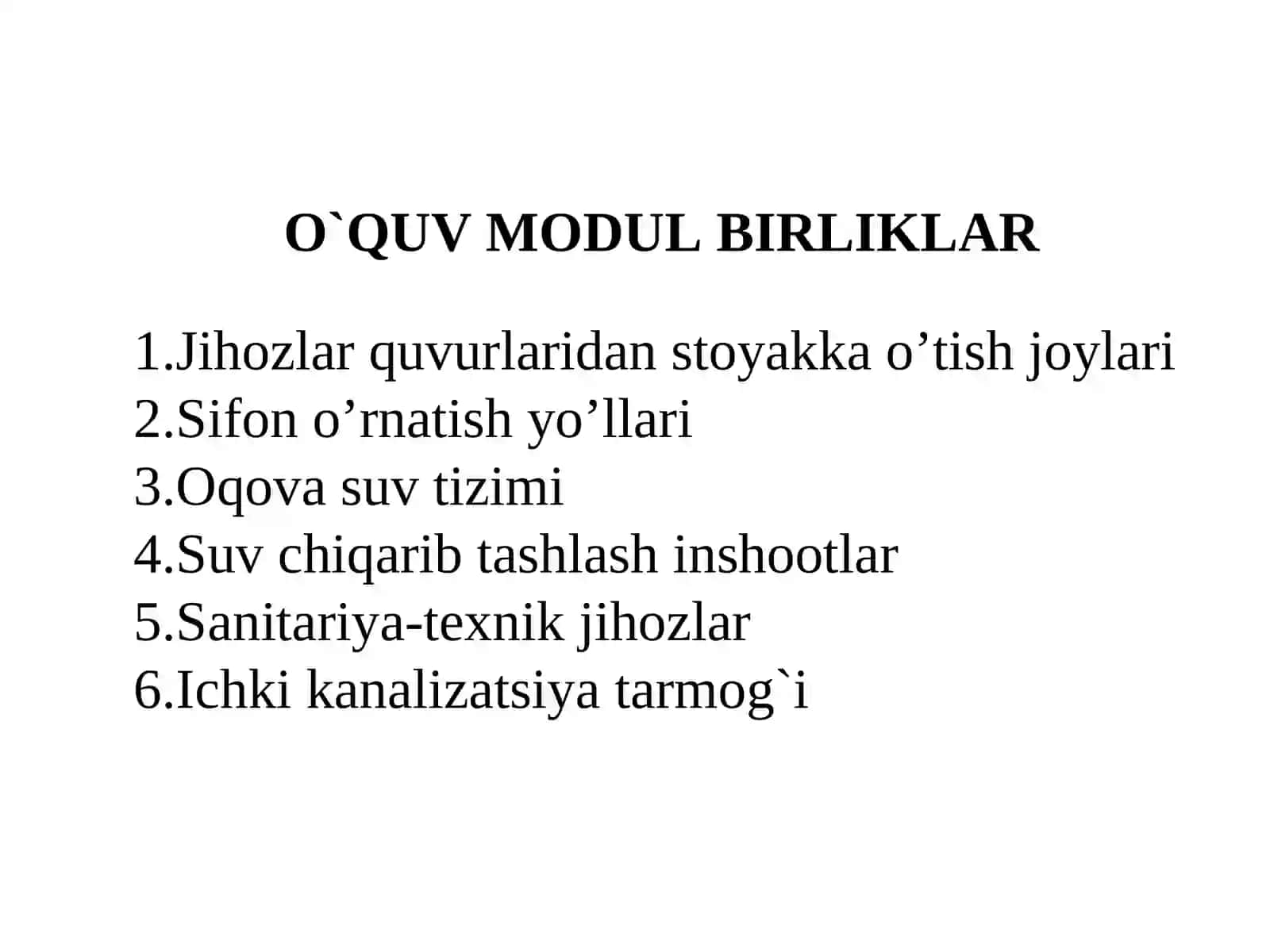 Ichki kanalizatsiya tarmog`i va sanitar-texnik jihozlari 2