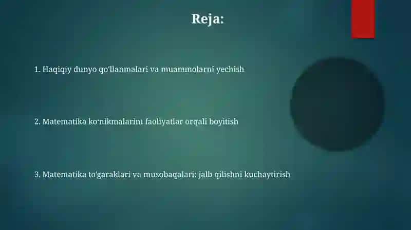 Matematika faniga bo'lgan qiziqishlarni ostirishda sinfdan tashqari ishlarni ahamiyati 2